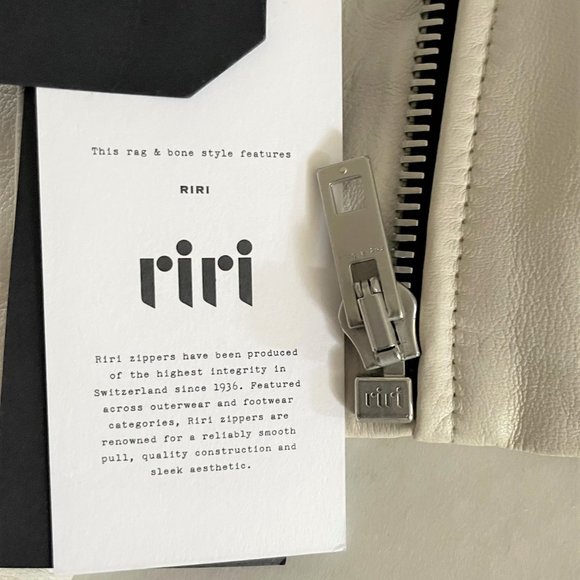 Rag & Bone Harrison Ivory Stretch Panel Leather Jacket - Picture 11 of 14